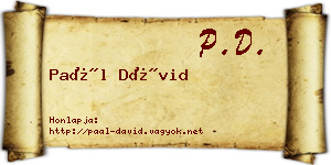 Paál Dávid névjegykártya