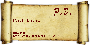 Paál Dávid névjegykártya